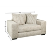 Pemberly Row Upholstered Wide Track Arm Deep Seat Chair in Beige