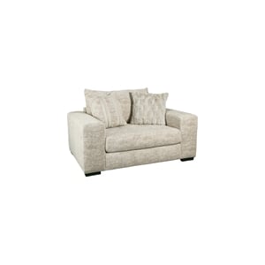 Pemberly Row Upholstered Wide Track Arm Deep Seat Chair in Beige