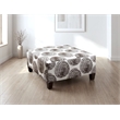 Pemberly Row Padded Upholstered Square Ottoman in Big Swirl Chocolate