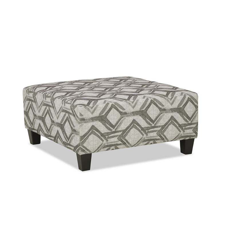 Pemberly Row Padded Upholstered Cocktail Ottoman in Galactic Oyster Gray