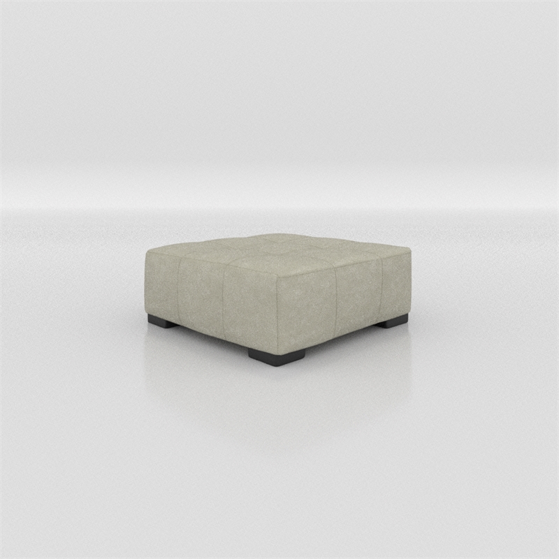 Pemberly Row Padded Upholstered Square Ottoman in Attract Dove Gray