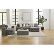Pemberly Row Padded Upholstered Square Ottoman in Doodle Iron/Gray