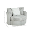 Pemberly Row Upholstered Swivel Accent Chair with Pillows in Gray