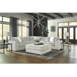 Pemberly Row Padded Upholstered Square Ottoman in Mondo Gray