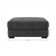 Pemberly Row Padded Upholstered Square Ottoman in Mondo Gunmetal