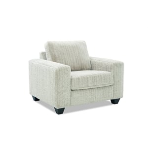 Pemberly Row Upholstered Wide Track Arm Accent Chair in Beige