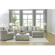 Pemberly Row Padded Upholstered Cocktail Ottoman in Haven Dove