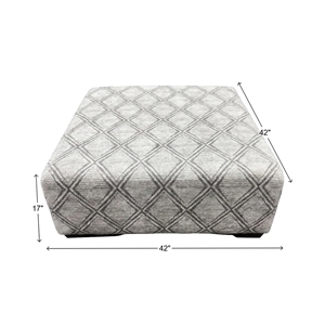 Pemberly Row Padded Upholstered Cocktail Ottoman in Haven Dove