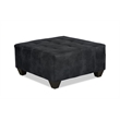 Pemberly Row Padded Upholstered Square Cocktail Ottoman in Black