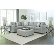 Pemberly Row Padded Upholstered Square Ottoman in Slate Gray