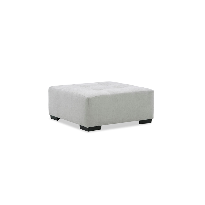 Pemberly Row Padded Upholstered Square Ottoman in Slate Gray