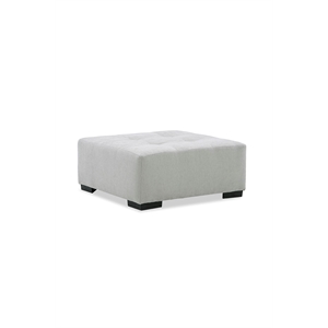 Pemberly Row Padded Upholstered Square Ottoman in Slate Gray