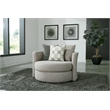 Pemberly Row Upholstered Swivel Accent Chair with Pillows in Gray
