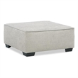 Pemberly Row Padded Upholstered Square Cocktail Ottoman in Gray