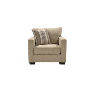 Pemberly Row Upholstered Accent Chair with Accent Pillows in Cream