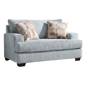 Pemberly Row Upholstered Accent Chair with Pillows in Spa Gray