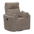 Pemberly Row Channel Tufted Push Back Recliner in Cocoa/Beige
