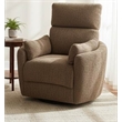 Pemberly Row Push Back Recliner with Side Pillows in Haven Cocoa/Beige