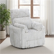 Pemberly Row Push Back Recliner with Side Pillows in Mondo Silver