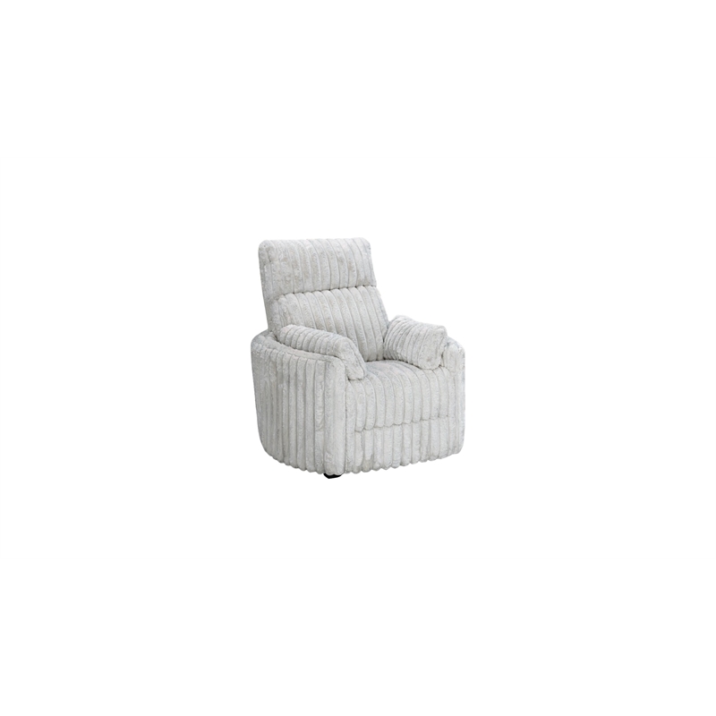 Pemberly Row Push Back Recliner with Side Pillows in Mondo Silver