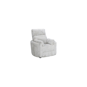 Pemberly Row Push Back Recliner with Side Pillows in Mondo Silver
