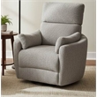 Pemberly Row Push Back Recliner with Side Pillows in Haven Dove/Gray