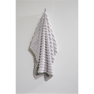 Pemberly Row Ultra Soft Plush Faux Fur Throw Blanket in Gray