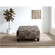 Pemberly Row Padded Upholstered Square Ottoman in Big Swirl Smoke Gray
