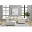 Pemberly Row Padded Upholstered Square Ottoman in Doodle Ivory Cream