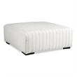 Pemberly Row Padded Upholstered Square Ottoman in Doodle Ivory Cream