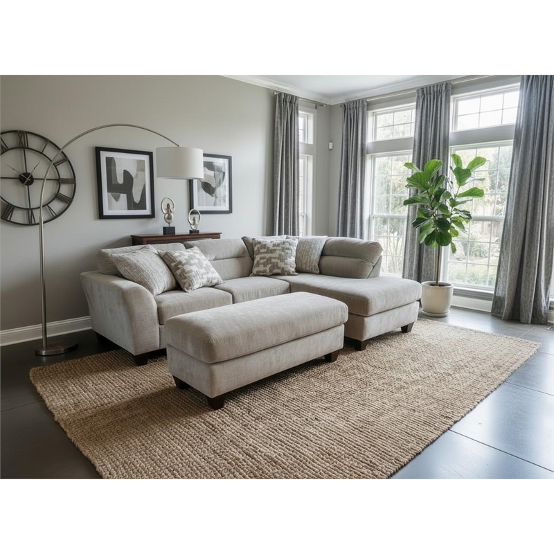 Pemberly Row Padded Upholstered Square Storage Ottoman in Gray