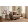 Pemberly Row Upholstered Accent Chair with Accent Pillows in Brown