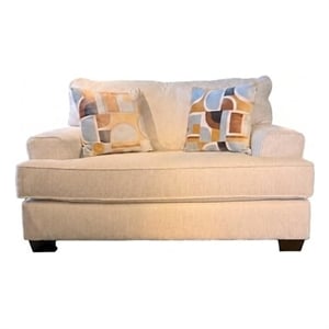Pemberly Row Upholstered Accent Chair with Pillows in Froth Beige