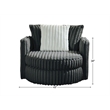 Pemberly Row Upholstered Swivel Accent Chair in Gunmetal Gray