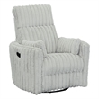 Pemberly Row Channel Tufted Push Back Recliner Chair in Silver