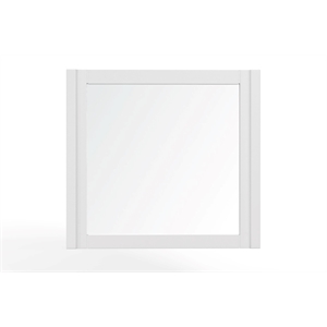Pemberly Row Handcrafted Mahogany Wood Dresser Mirror in White