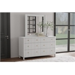 Pemberly Row Handcrafted Mahogany Wood Dresser Mirror in White