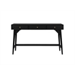 Pemberly Row Mahogany 3 Drawer Large Office Desk in Classic Black