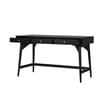 Pemberly Row Mahogany 3 Drawer Large Office Desk in Classic Black