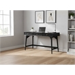 Pemberly Row Mahogany 3 Drawer Large Office Desk in Classic Black