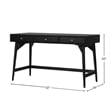 Pemberly Row Mahogany 3 Drawer Large Office Desk in Classic Black