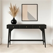 Pemberly Row Mahogany 3 Drawer Large Office Desk in Classic Black