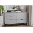 Pemberly Row Mahogany 7 Drawer Bedroom Dresser in Light Slate Grey