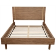 Pemberly Row Full Size Wood Platform Bed with 12 Slats in Sand (Beige)