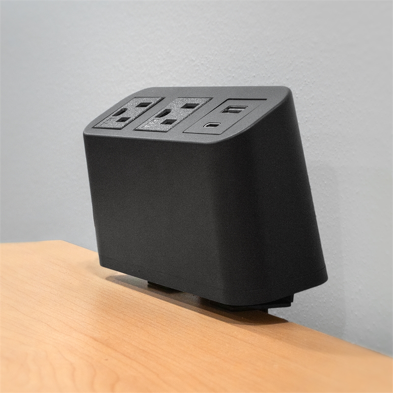 Pemberly Row Power Station with 2 AC Outlets and USB in Black
