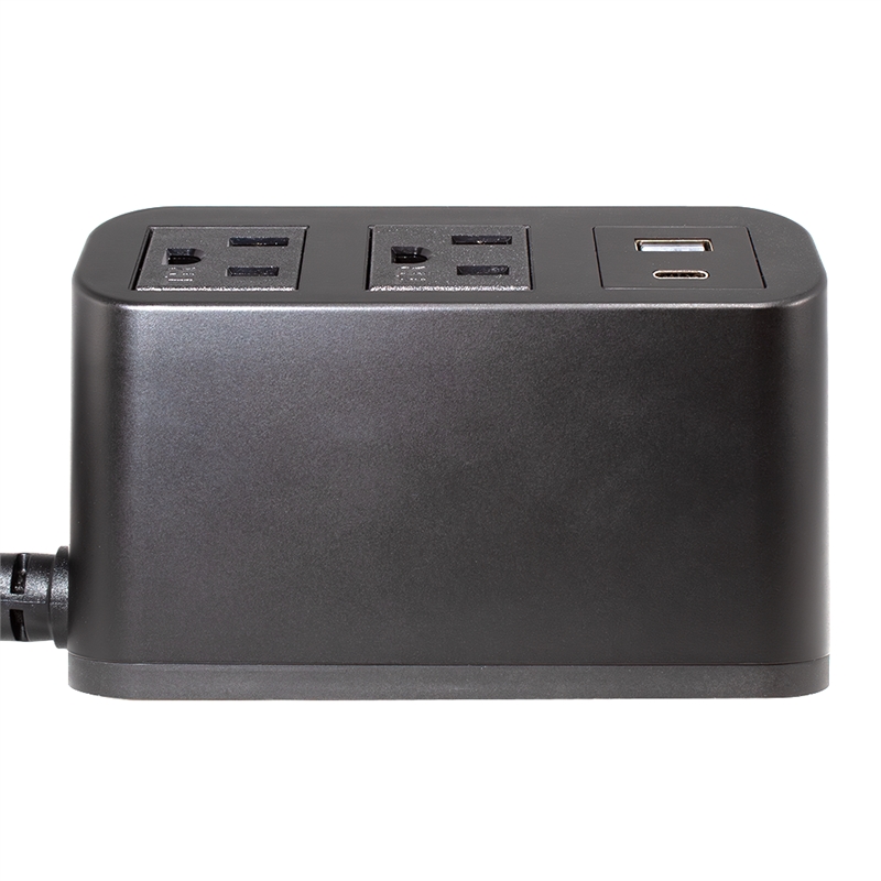 Pemberly Row Power Station with 2 AC Outlets and USB in Black