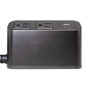 Pemberly Row Power Station with 2 AC Outlets and USB in Black