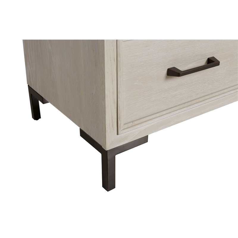 Pemberly Row 4 Drawer White Oak Wood Bedroom Chest in Antique White