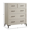 Pemberly Row 4 Drawer White Oak Wood Bedroom Chest in Antique White