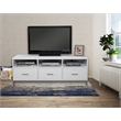 Pemberly Row 64 in. Mahogany Wood TV Console with 3 Drawers in White